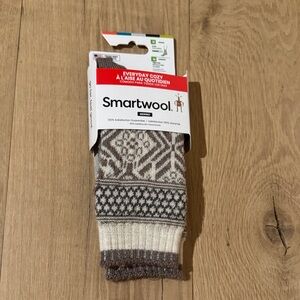 Smartwool Geometric Knit Socks in Brown and Cream